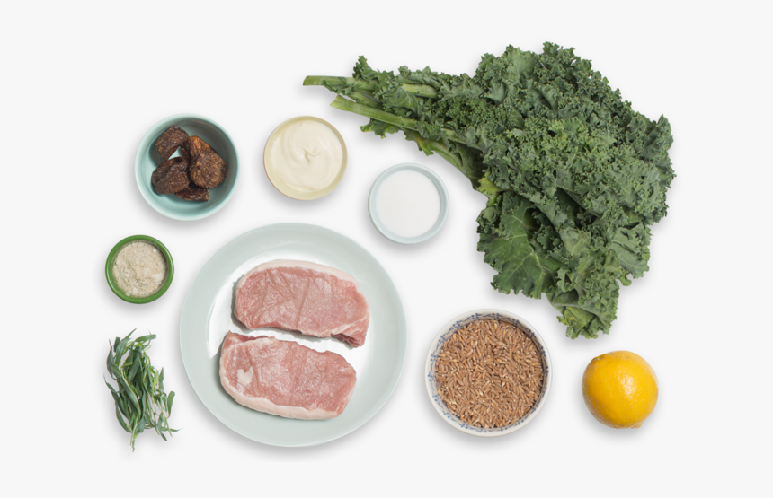 Seared Pork Chops & Fig Compote With Sautéed Kale & - Superfood, HD Png Download