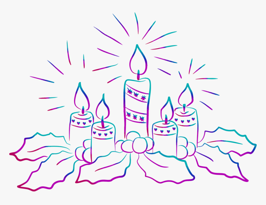 Transparent Christmas Candles Clipart - Christmas Candles Clipart Black And White, HD Png Download