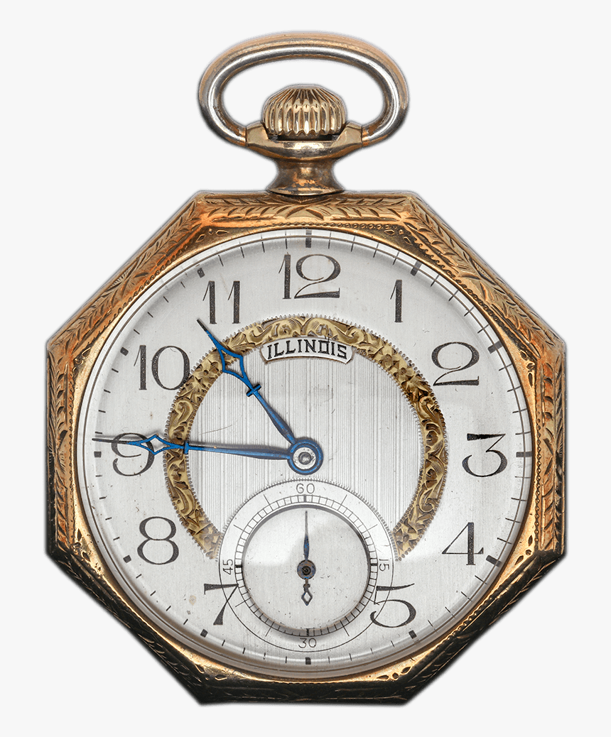 1917 Illinois 14k Gold Pocket Watch - Pocket Watch, HD Png Download