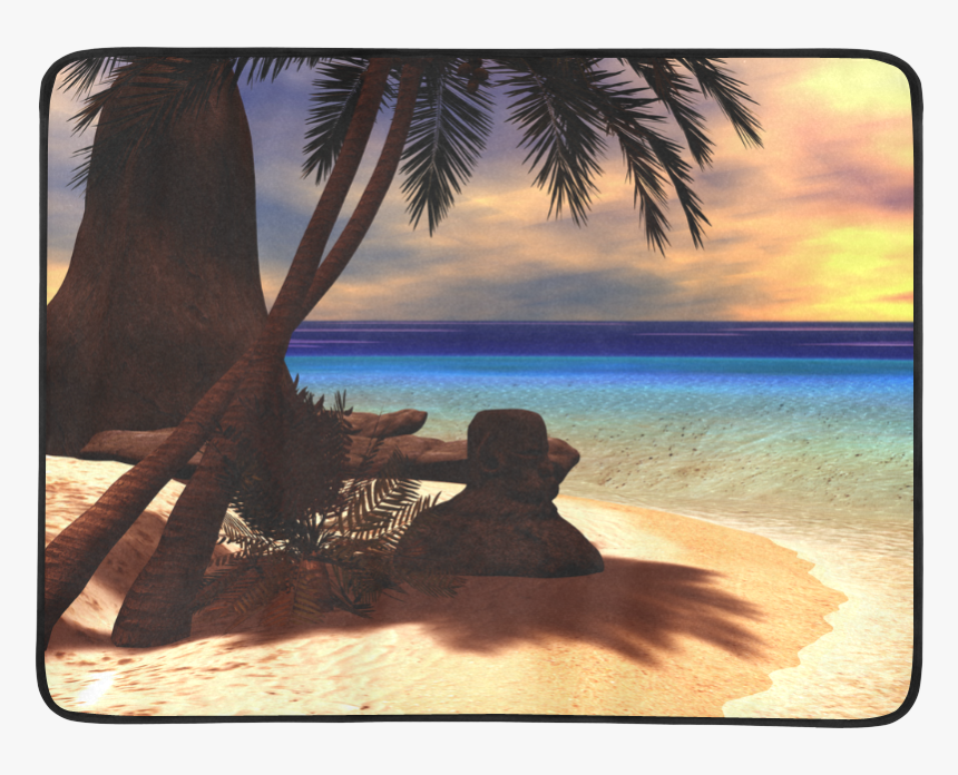 Awesome Sunset Over A Tropical Island Beach Mat 78 - Led-backlit Lcd Display, HD Png Download