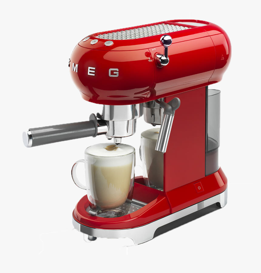 Coffee Machine Png Free Background - Smeg Coffee Machine Red, Transparent Png
