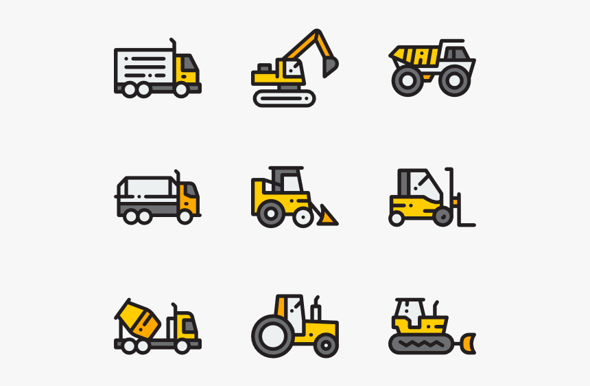 Construction Machinery Vector Icons, HD Png Download