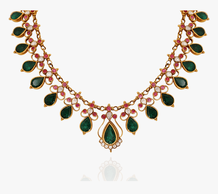 Emerald Gold Jewellery Emerald Ethnic Gold Necklace - Simple Mills Sprouted Crackers, HD Png Download