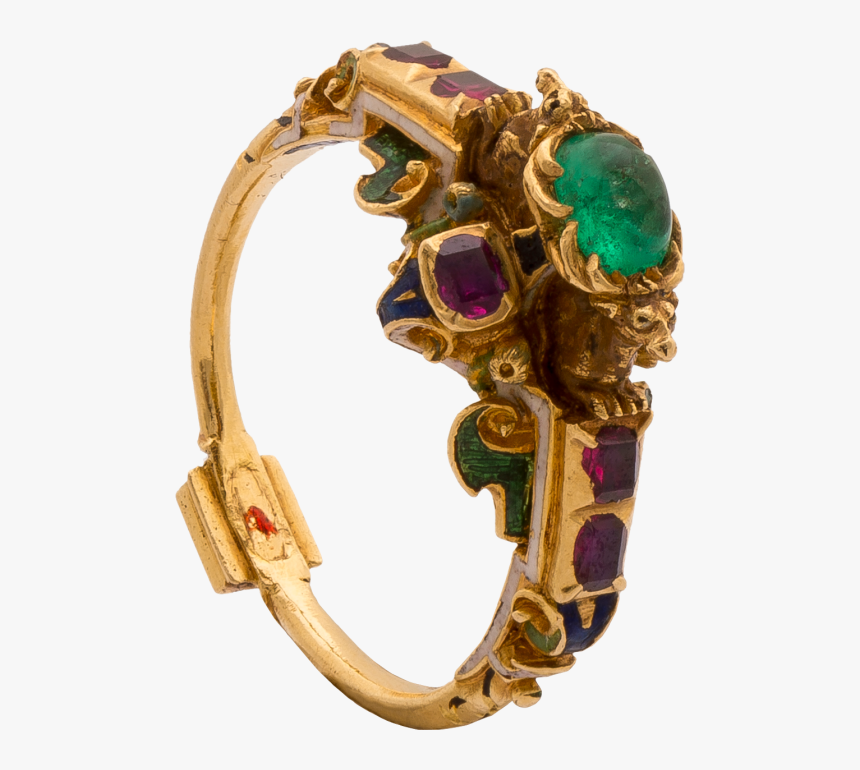 Renaissance Enameled Ring Set With Emeralds And Rubies - Renaissance Ring, HD Png Download