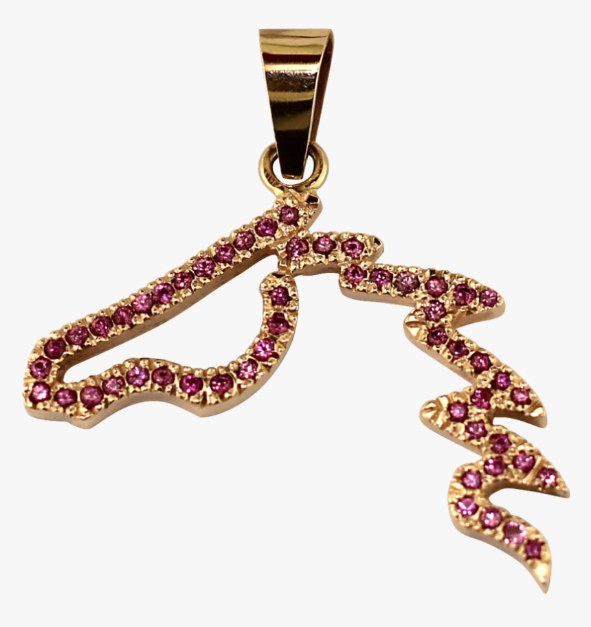 Eqp0013 Pink Gold Flying Mane Pendant With Rubies, HD Png Download