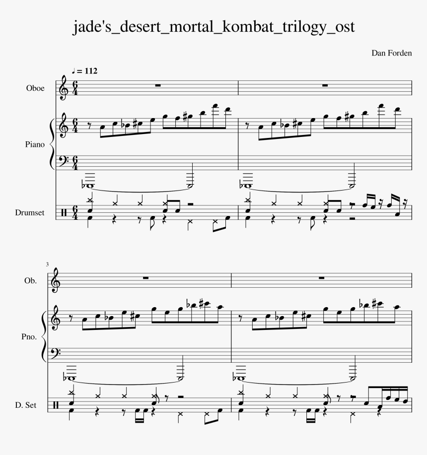 Transparent Mortal Kombat Vs Png - Sheet Music, Png Download