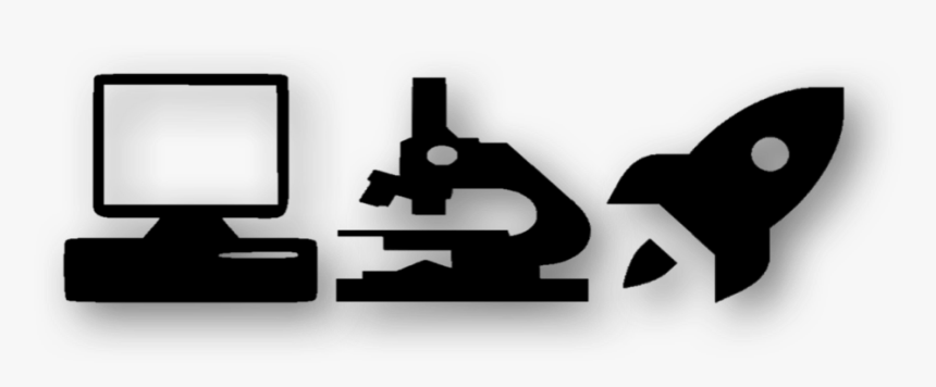 Computer Microscope Rocket - Silhouette, HD Png Download