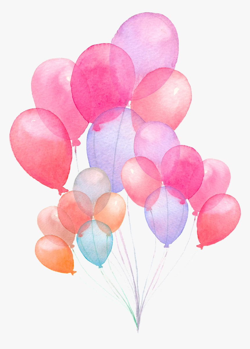 Colorful Balloons Png Picture - Balloon Watercolor, Transparent Png