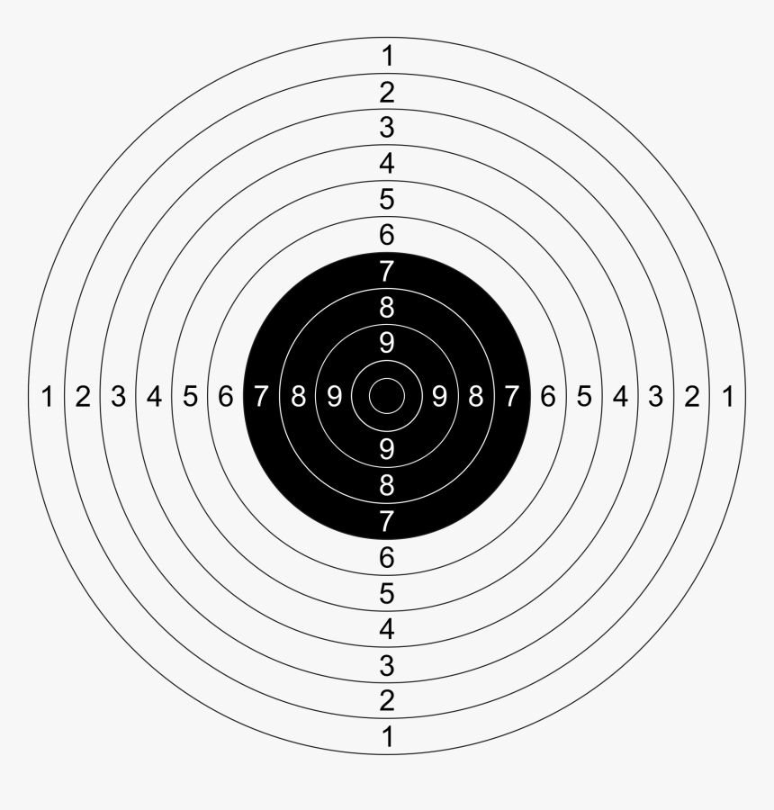 Issf 25 Meter Precision And 50 Meter Pistol Target - Shooting Target Png, Transparent Png