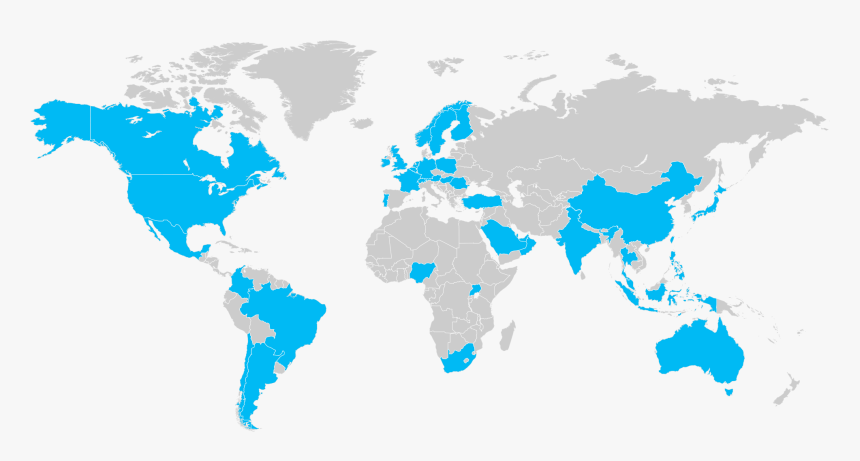 World Map Transparent - Grey World Map Png, Png Download