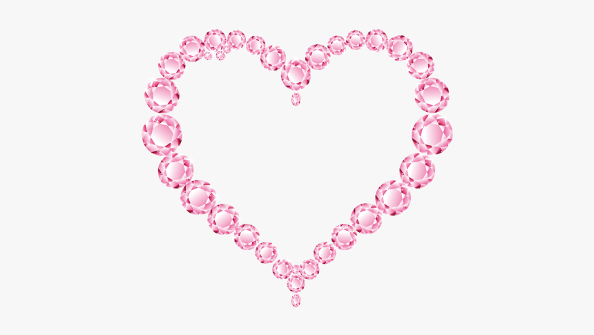 Diamond Heart Png - Pink Glitter Heart Png, Transparent Png
