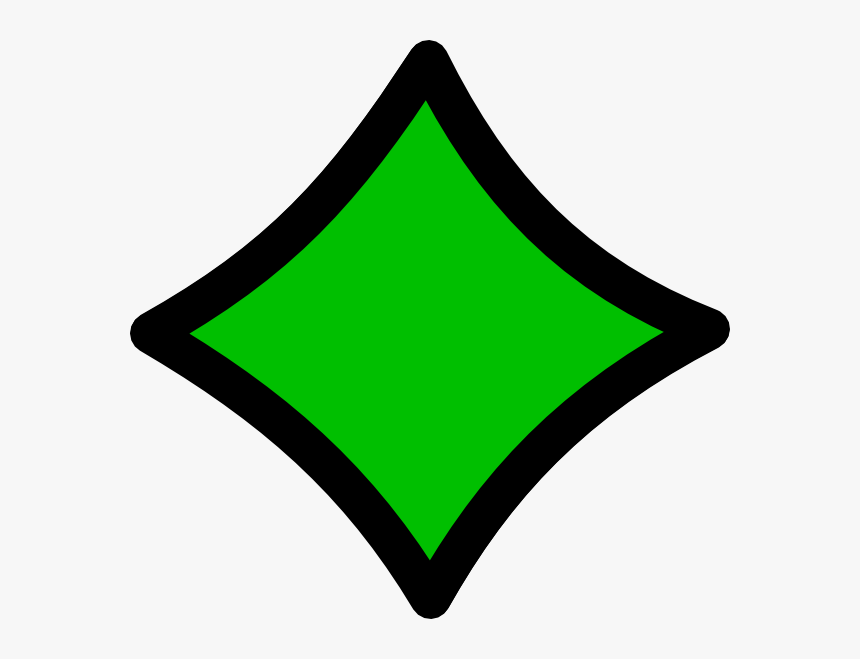 Diamond Green Black Outline Svg Clip Arts - Sign, HD Png Download