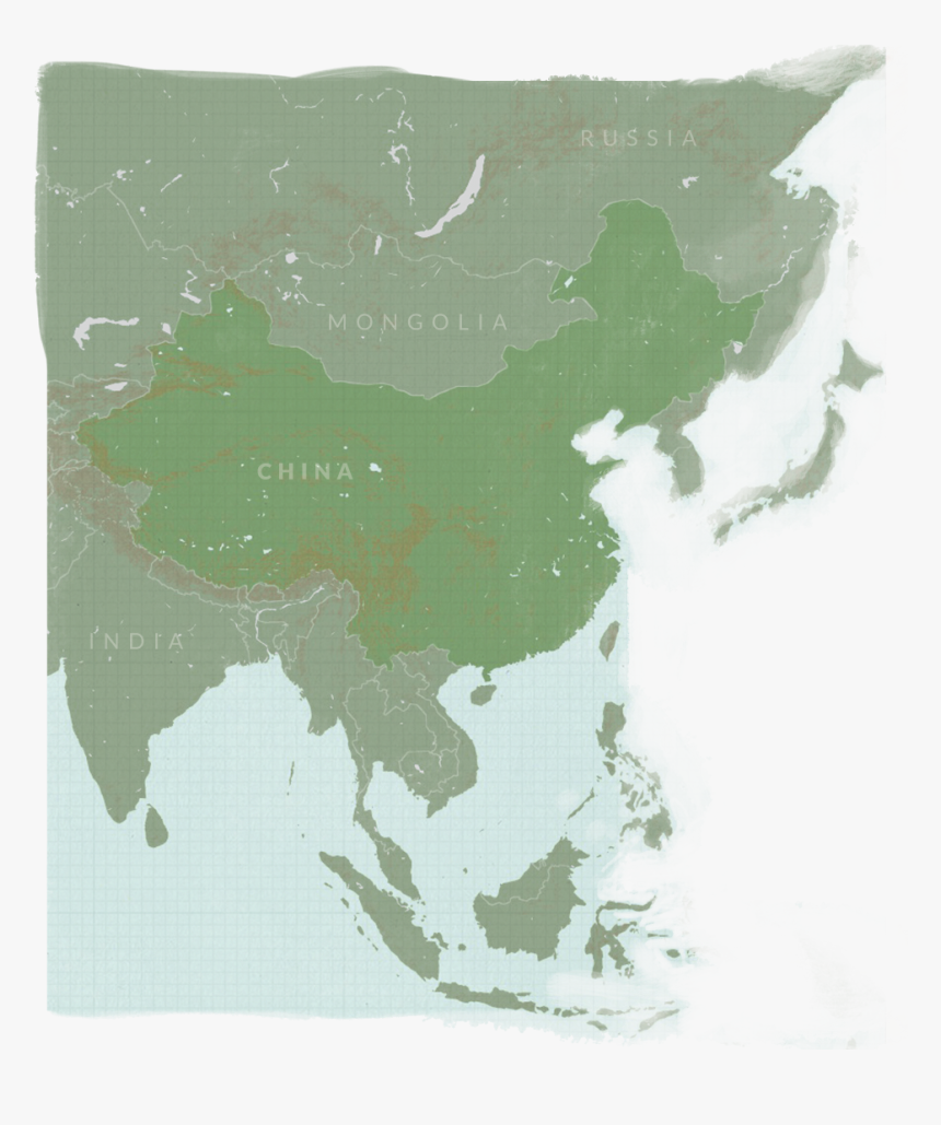 Asia Map Black, HD Png Download