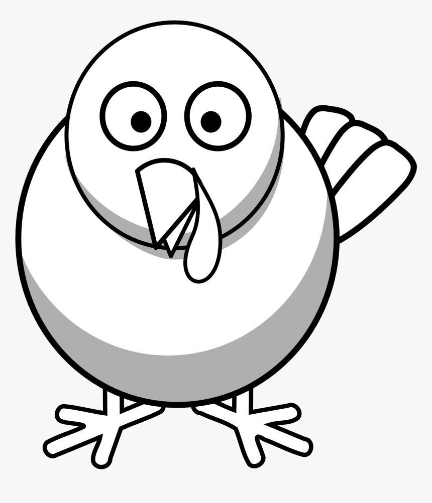 Turkey - Clipart - Black - And - White - Printable - Clipart Black And White Turkey, HD Png Download