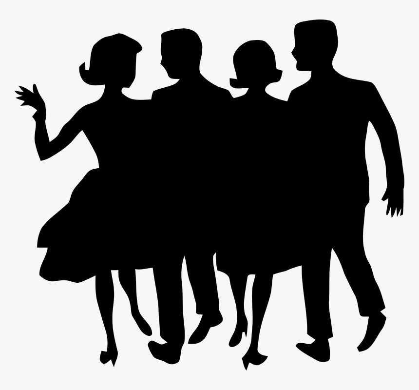 People, Dance, Dancing, Silhouette, Man, Woman, Party - Transparent 1950s Clip Art, HD Png Download