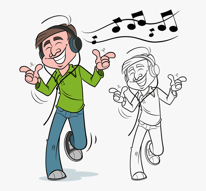 Man, Music, Dancing, Dance, People, Male, Person - Listen To Music Clipart, HD Png Download