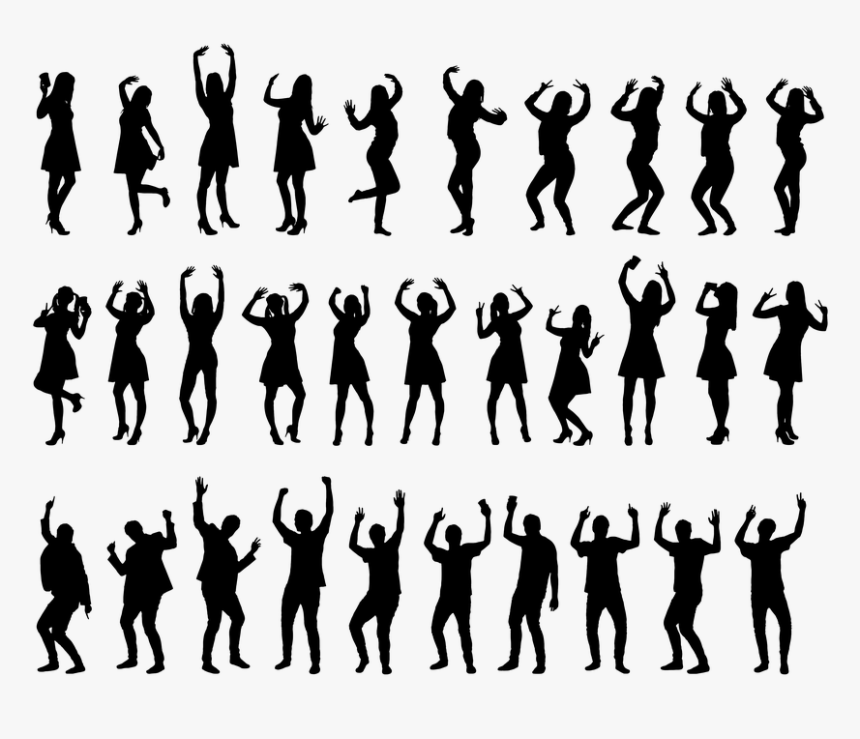 Transparent People Dancing Clipart - Silhouette People Dancing Png, Png Download