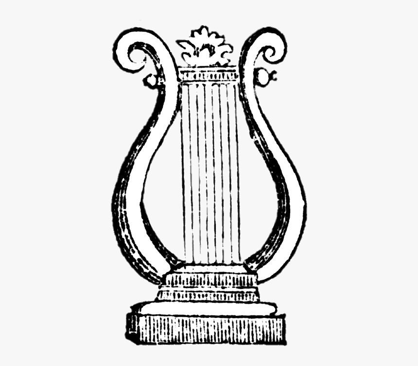 Harp Black And White Drawing - Dibujo De Un Arpa, HD Png Download
