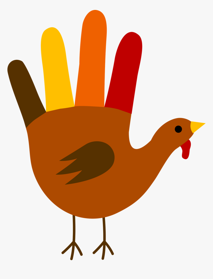 Turkey Clipart Simple - Hand Turkey Clipart, HD Png Download