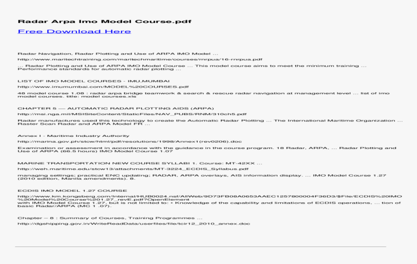 Free Download Arpa Imo Model Free Radar Navigation, - Affidavit Of Medical Records, HD Png Download