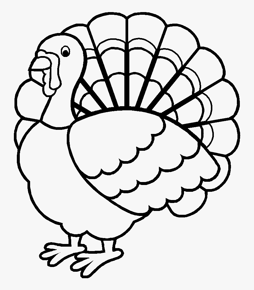Transparent Turkey - Happy Thanksgiving Coloring, HD Png Download