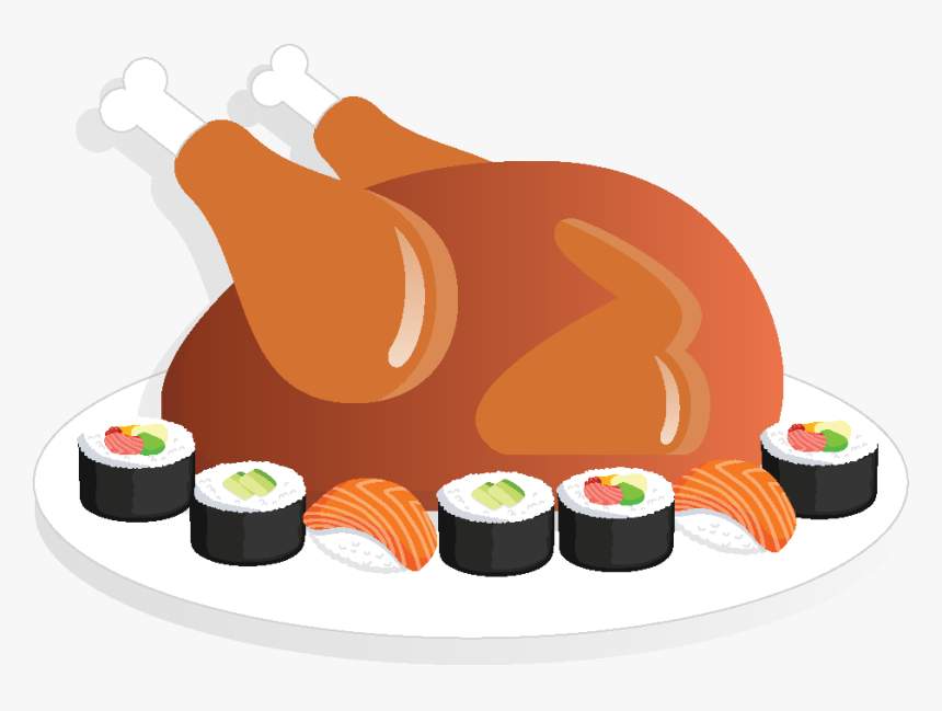 Sushi Cartoon Png - Gimbap, Transparent Png