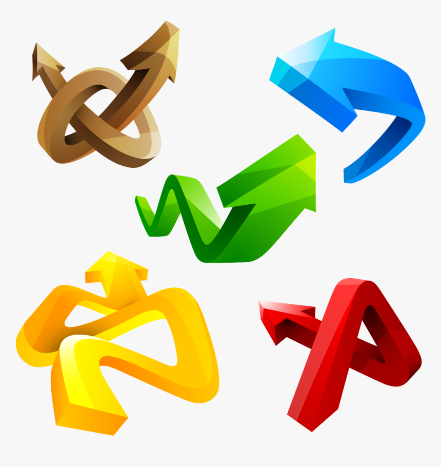 3d Curved Arro - Png Vector In 3d Arrow, Transparent Png