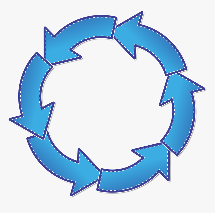 Circle, Arrow, Arrows, Six, Graphic, Blue, Gradient - Cercle Flèches, HD Png Download