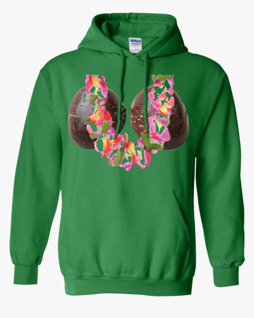 Hawaiian Luau Tiki Coconut Bra Flower Lei Tee Shirt - Hoodie, HD Png Download