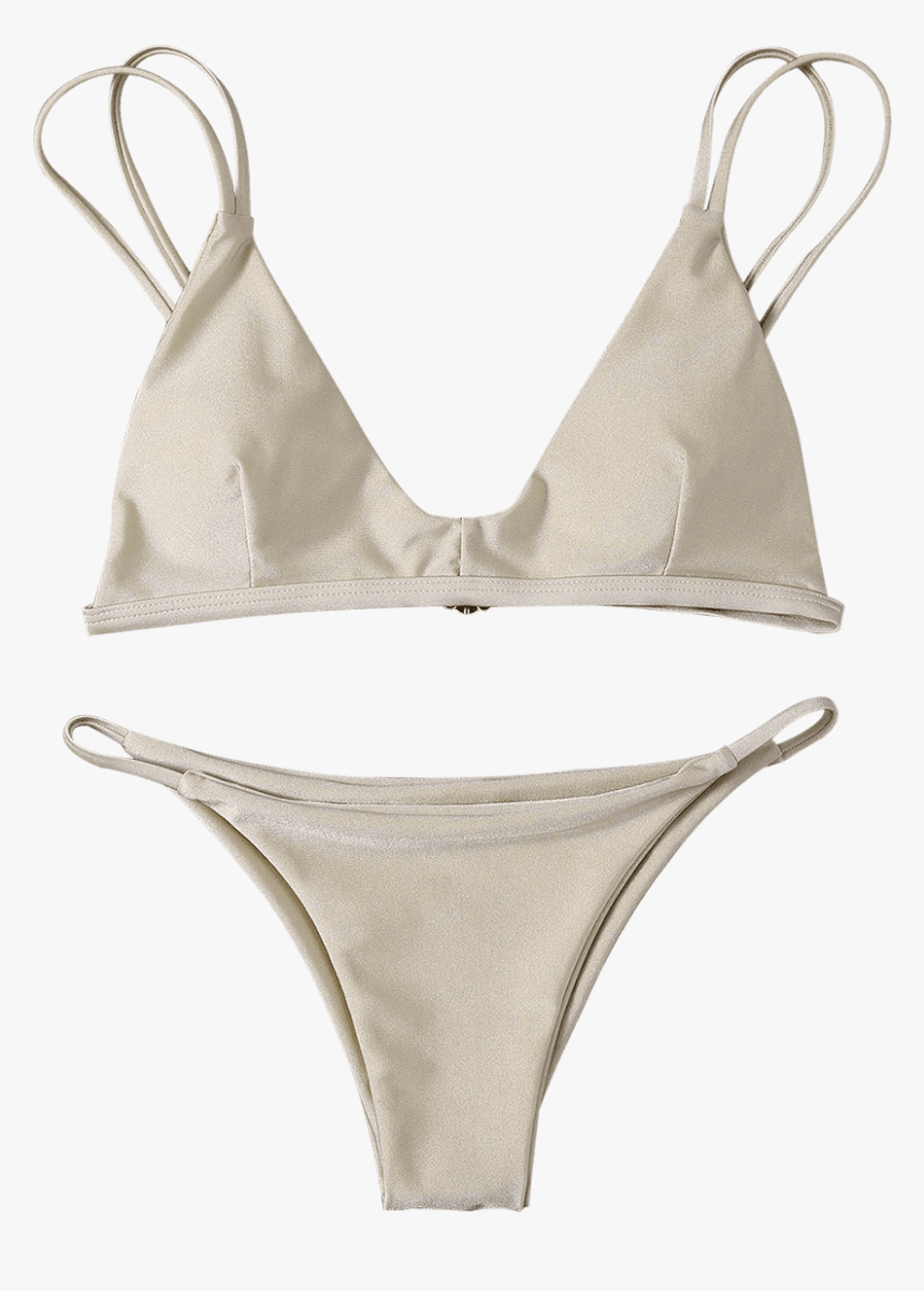 Padded Bralette Bikini Top And String Bottoms - Lingerie Top, HD Png Download