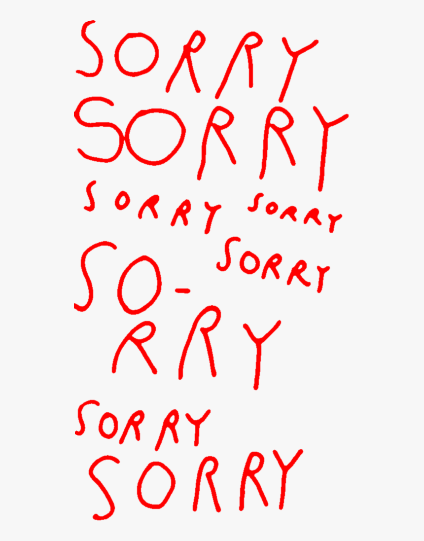#art #sorry #handwriting #handwritten #red #quote #text - Illustration, HD Png Download