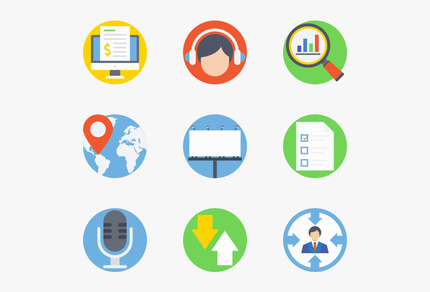 Social Media Marketing Icon Lineart - Flat Icons, HD Png Download