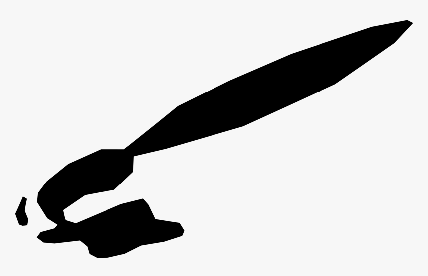 Silhouette,monochrome Photography,weapon - Paint Black Brush Clip Art, HD Png Download