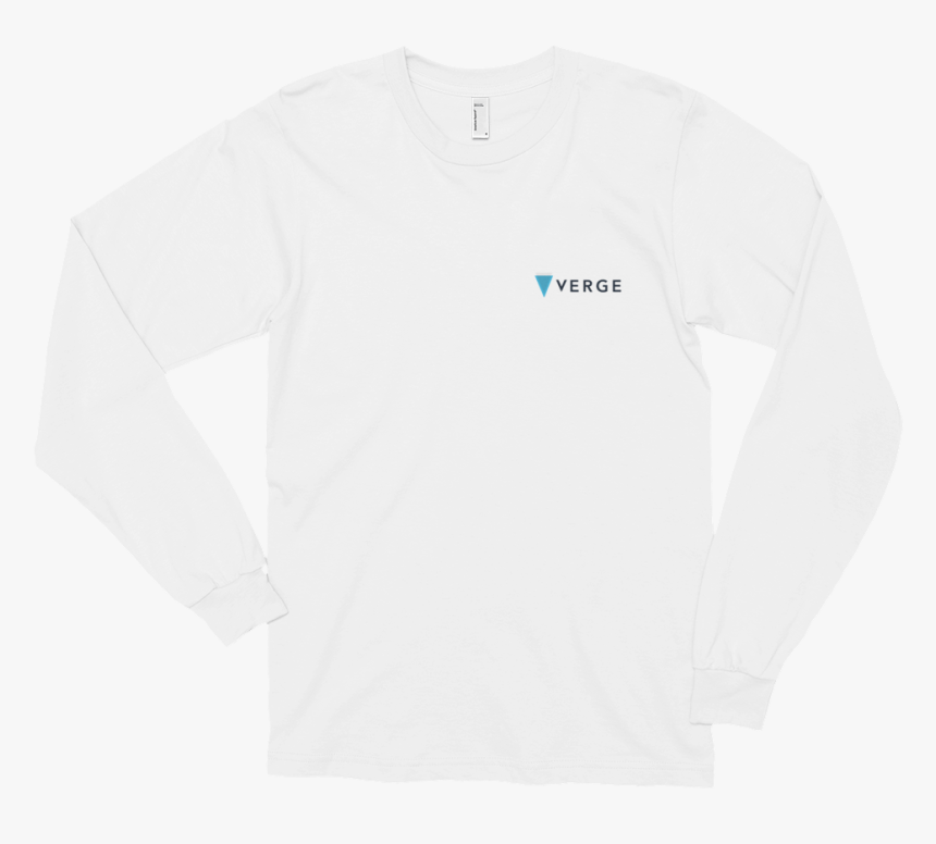 Verge Black Small Logo Long Sleeve T-shirt - Long Sleeve White Mock Up Shirt, HD Png Download