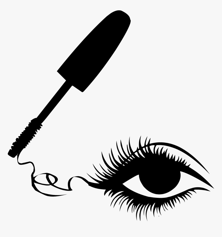 Eye Makeup And Using Mascara Silhouette - Makeup Brush Silhouette Png, Transparent Png
