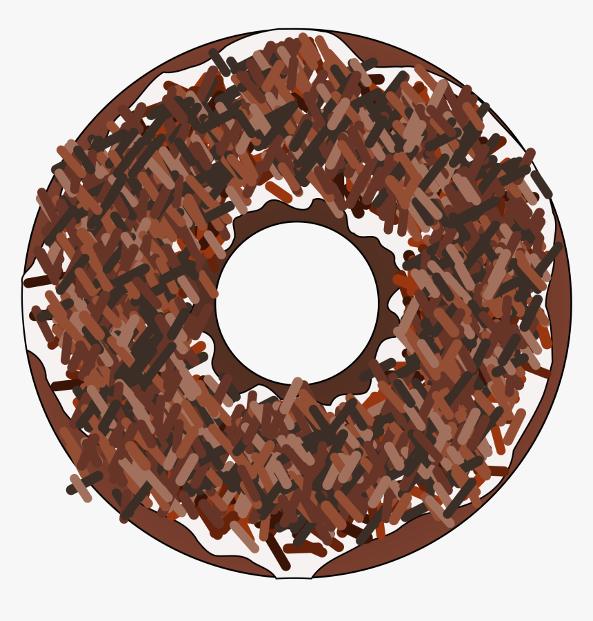 Too Many Brown Sprinkles Donut Clip Arts - Brown Donut Png, Transparent Png