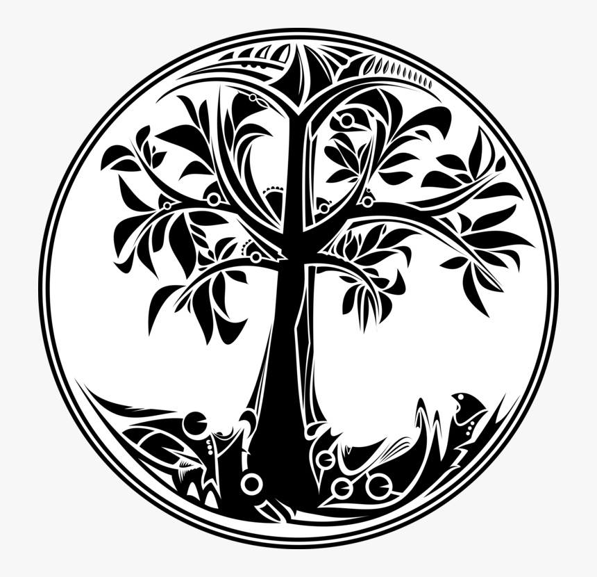 Visual Arts,plant,flower - Black And White Tree Of Life Graphic, HD Png Download