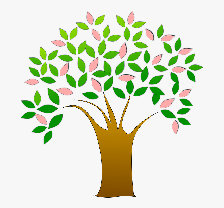Tree, Fresh, Leaves, Green, Pink, New, Life, Spring - Clipart Life, HD Png Download