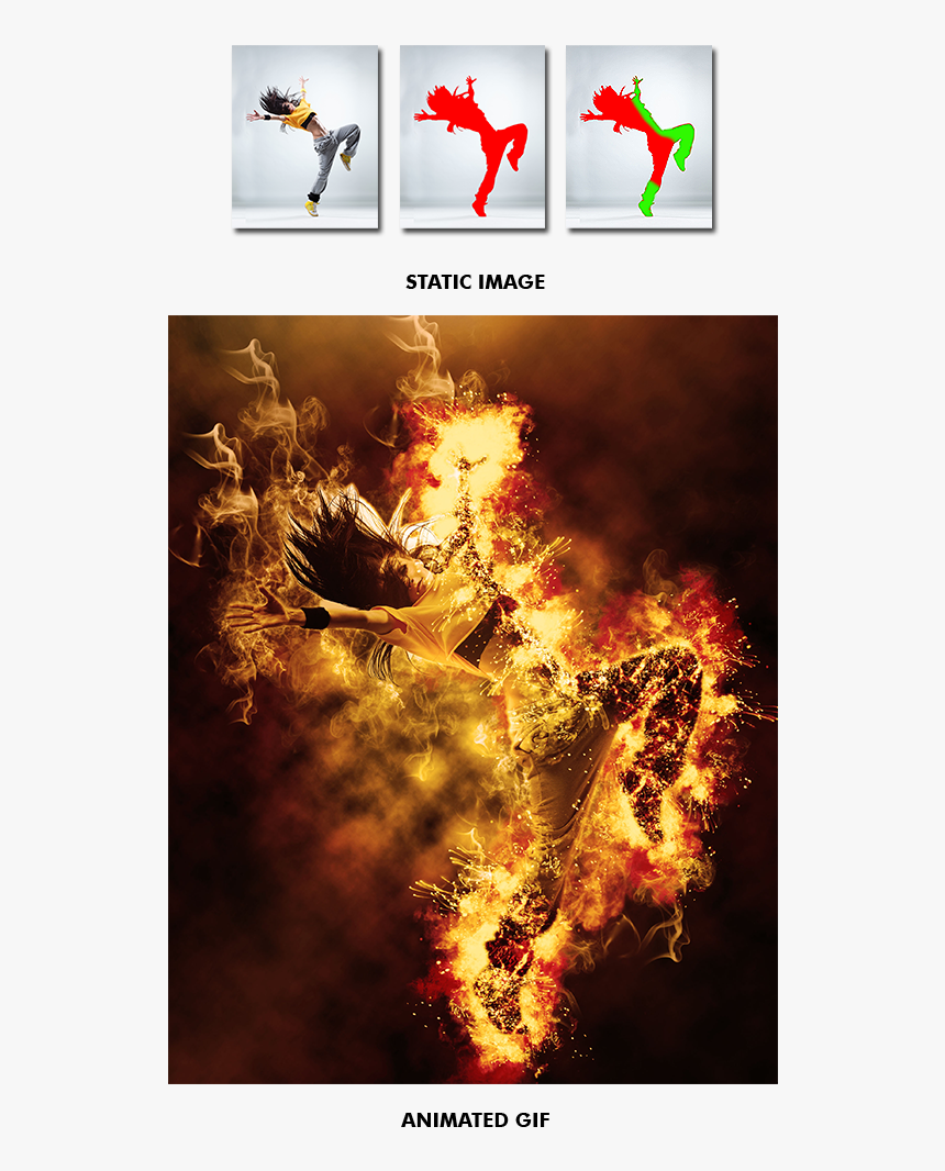 Gif Animated Fire Photoshop Action By Smartestmind - Gif, HD Png Download