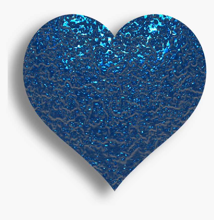 B *✿* I Love Heart, With All My Heart, Happy - Transparent Blue Glitter Heart, HD Png Download
