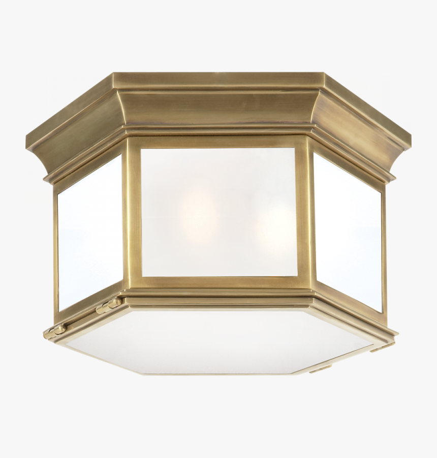 Club Large Hexagonal Flush Mount In Antique-burn - Visual Comfort E.f. Chapman Club Flush Mount Glass, HD Png Download