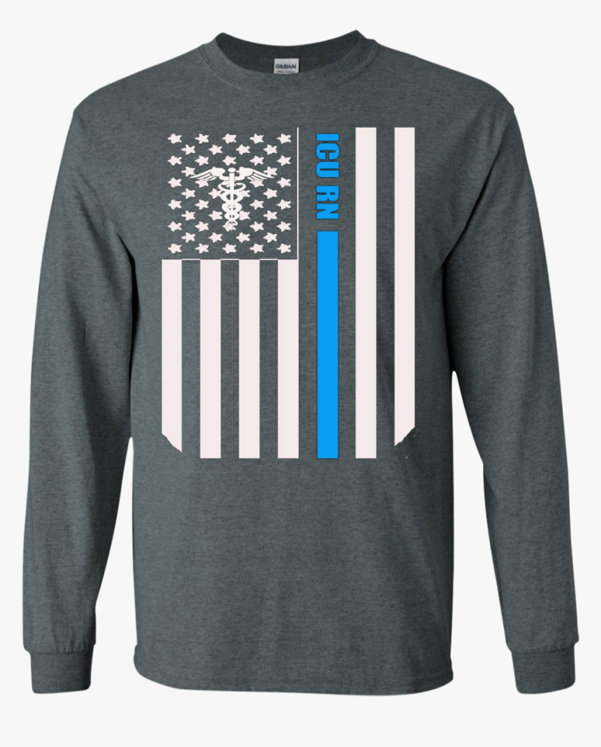 Icu Rn Distressed American Flag Nurse Apparel - T-shirt, HD Png Download