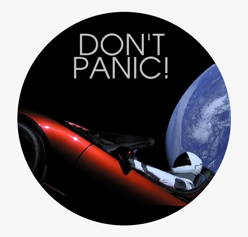 Starman Don T Panic Car Magnet - Dont Panic Logo Tesla, HD Png Download