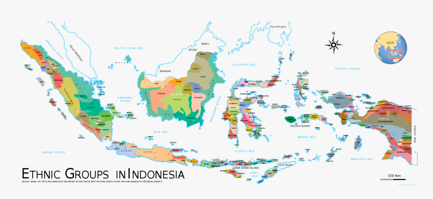 Indonesian Ethnic Groups Map, HD Png Download