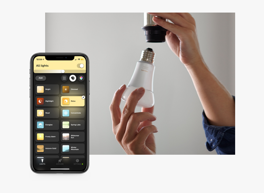 Bluetooth-ambiance - Hue Bulb Installation, HD Png Download