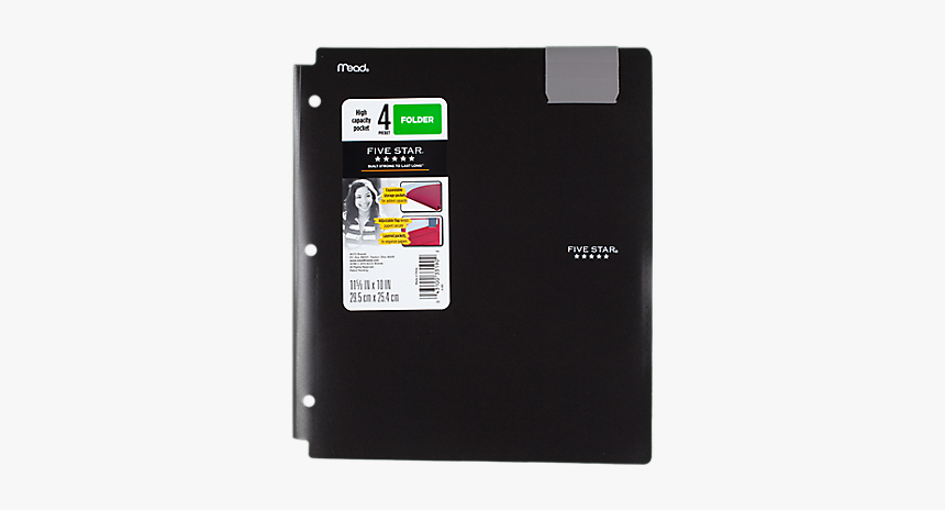 Five Star High Cap 4-pocket Folder, Black - Smartphone, HD Png Download