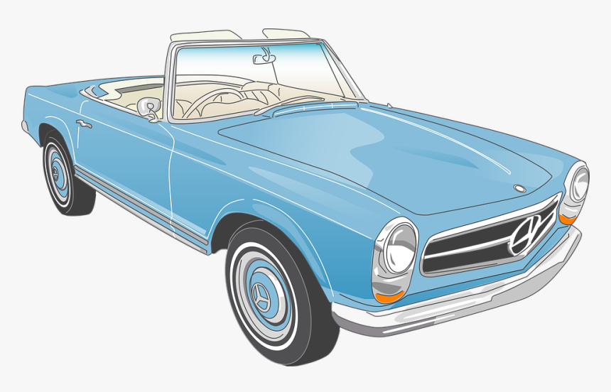 Mercedes, Car, Vehicle, Convertible, Line, Auto - Antique Car, HD Png Download