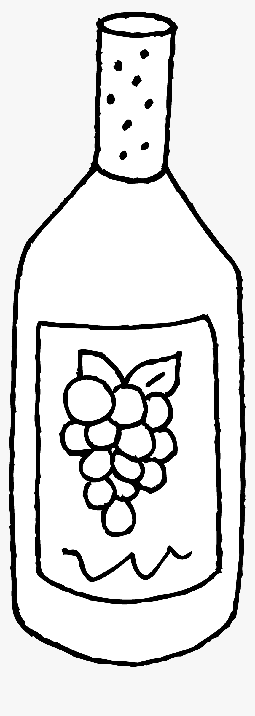 Wine Bottle Bottle Of Wine Line Art Free Clip Clipart - Bottle Of Wine Clipart Black And White, HD Png Download