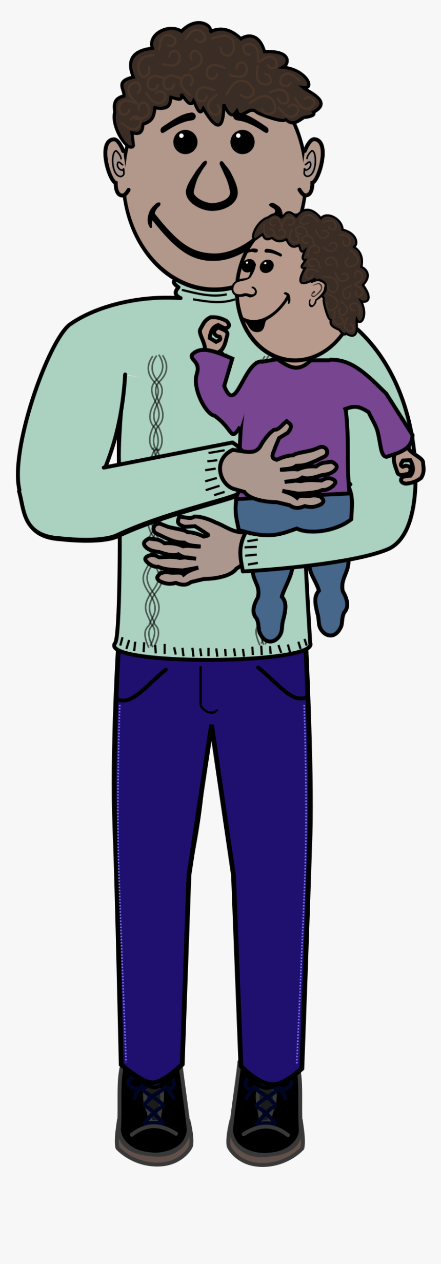 African Father And Kid Clip Arts - Papa Dan Anak Png, Transparent Png
