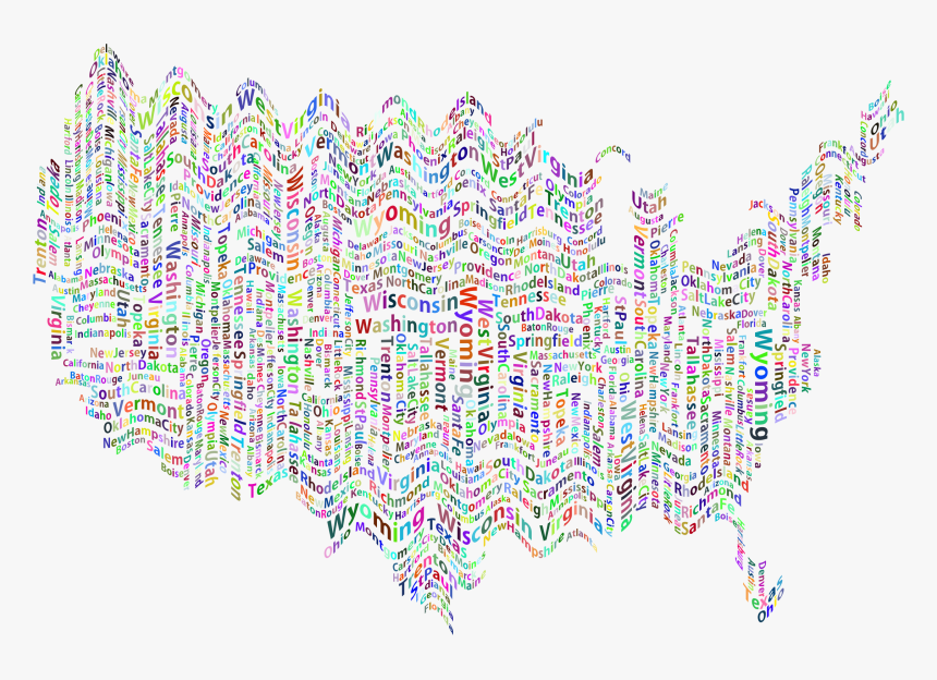 Prismatic Ripples America States And Capitals Word - Illustration, HD Png Download
